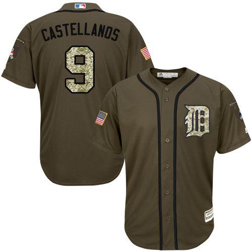 Tigers #9 Nick Castellanos Green Salute to Service Stitched Youth MLB Jersey